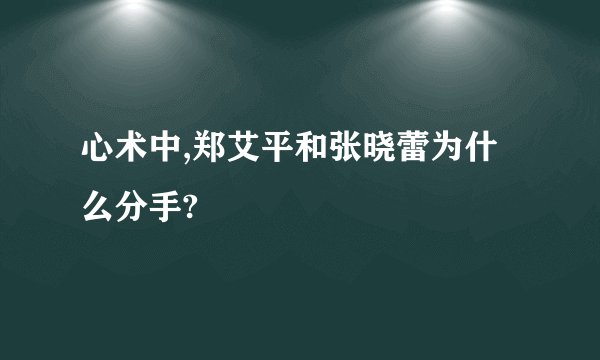 心术中,郑艾平和张晓蕾为什么分手?
