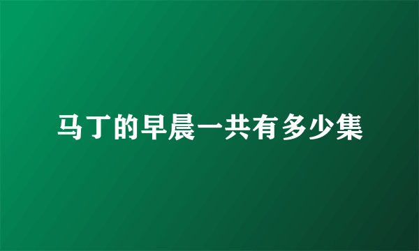 马丁的早晨一共有多少集