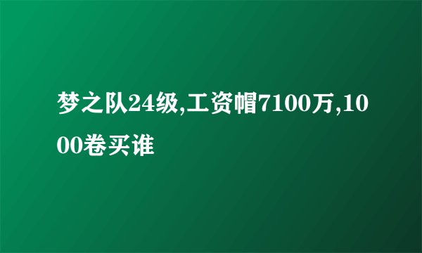 梦之队24级,工资帽7100万,1000卷买谁