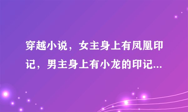 穿越小说，女主身上有凤凰印记，男主身上有小龙的印记，男主是七皇子
