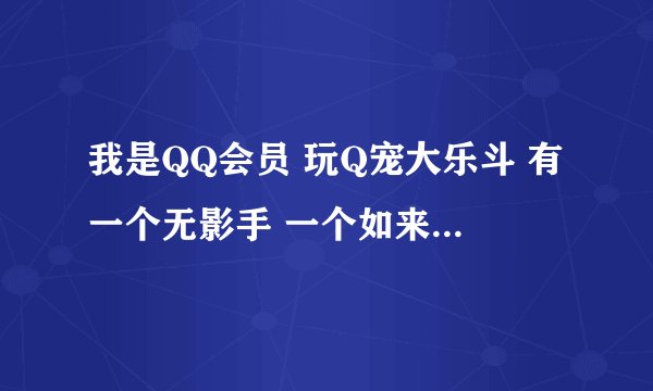 我是QQ会员 玩Q宠大乐斗 有一个无影手 一个如来神掌 怎么用？