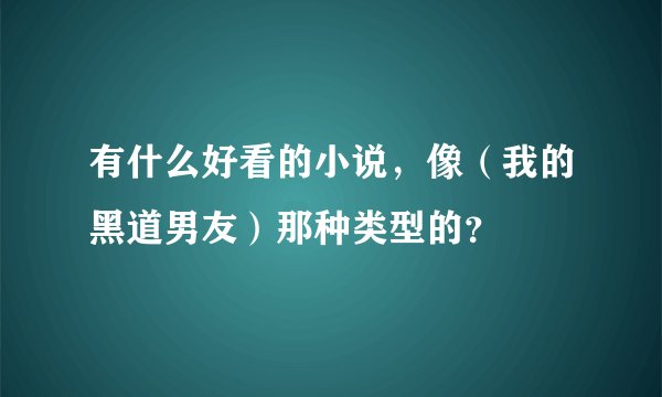 有什么好看的小说，像（我的黑道男友）那种类型的？