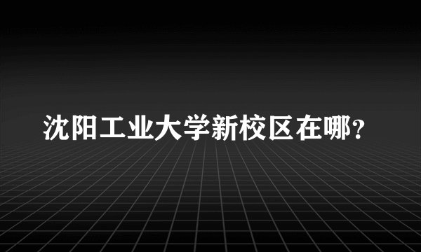 沈阳工业大学新校区在哪？