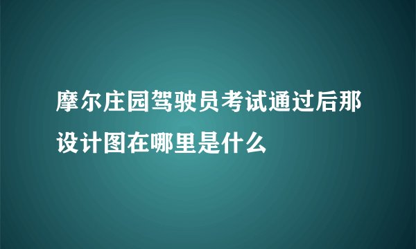 摩尔庄园驾驶员考试通过后那设计图在哪里是什么