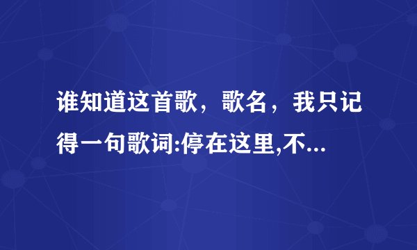 谁知道这首歌，歌名，我只记得一句歌词:停在这里,不敢走下去
