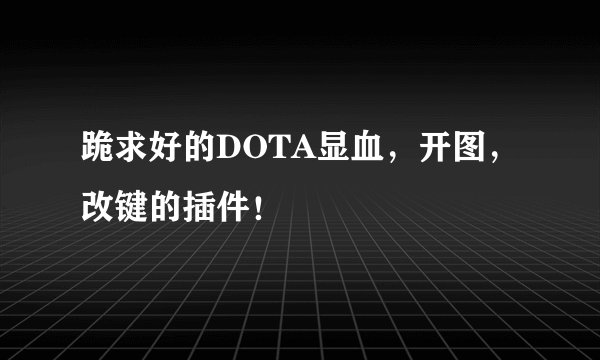 跪求好的DOTA显血，开图，改键的插件！