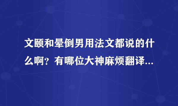 文颐和晕倒男用法文都说的什么啊？有哪位大神麻烦翻译翻译，是不是都和文颐说的一样。