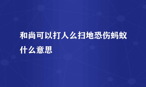 和尚可以打人么扫地恐伤蚂蚁什么意思