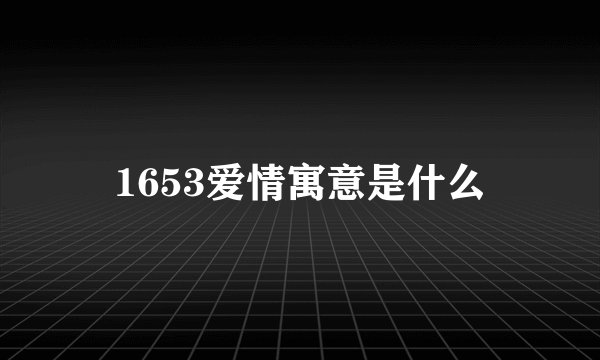 1653爱情寓意是什么