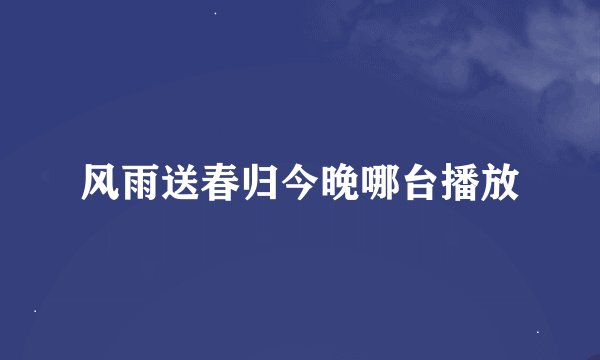 风雨送春归今晚哪台播放