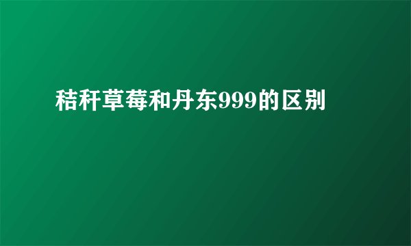 秸秆草莓和丹东999的区别