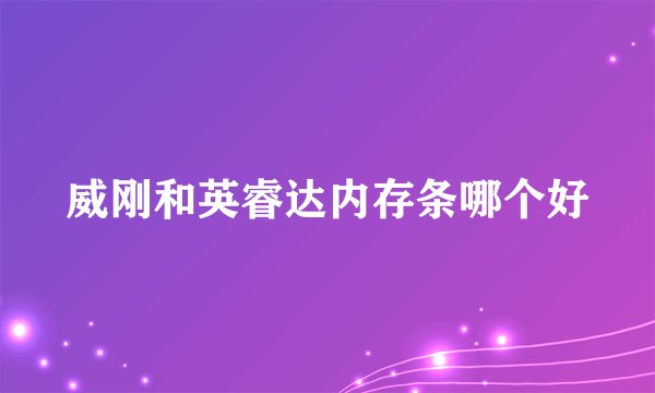 威刚和英睿达内存条哪个好