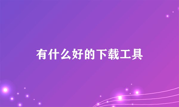 有什么好的下载工具