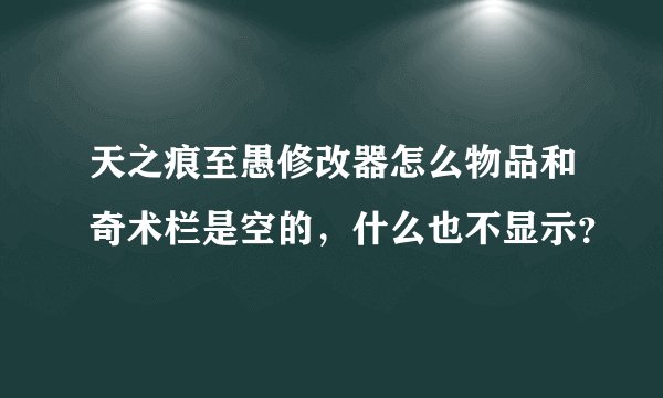 天之痕至愚修改器怎么物品和奇术栏是空的，什么也不显示？