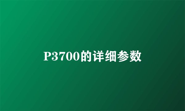 P3700的详细参数