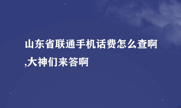 山东省联通手机话费怎么查啊,大神们来答啊
