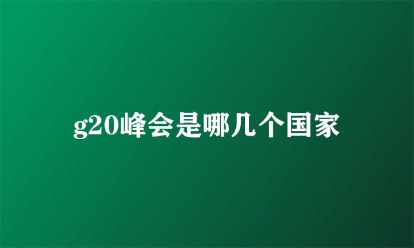 g20峰会是哪几个国家