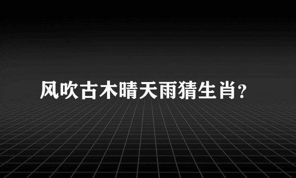 风吹古木晴天雨猜生肖？