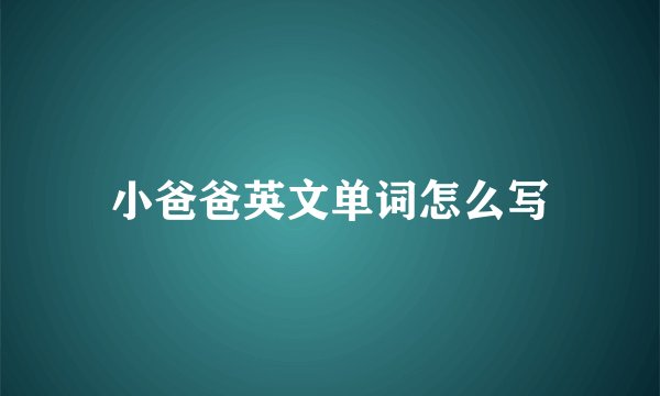 小爸爸英文单词怎么写