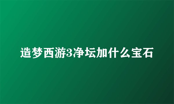 造梦西游3净坛加什么宝石