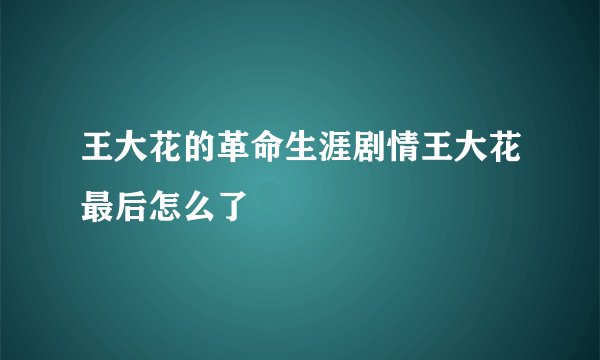 王大花的革命生涯剧情王大花最后怎么了