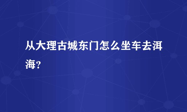 从大理古城东门怎么坐车去洱海？