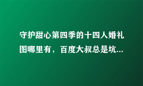 守护甜心第四季的十四人婚礼图哪里有，百度大叔总是坑人...