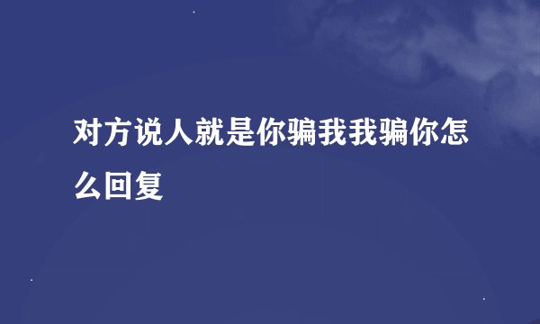 对方说人就是你骗我我骗你怎么回复