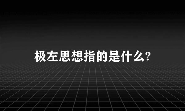 极左思想指的是什么?