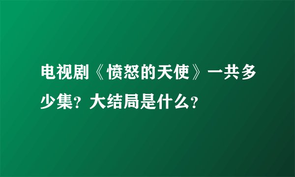 电视剧《愤怒的天使》一共多少集？大结局是什么？