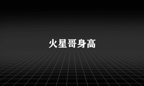 火星哥身高