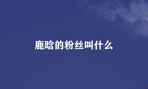 鹿晗的粉丝叫什么