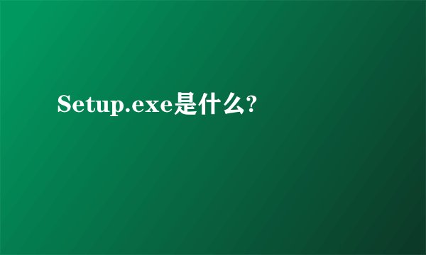 Setup.exe是什么?