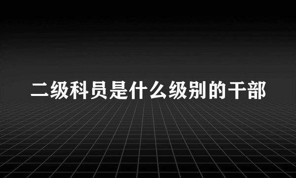 二级科员是什么级别的干部