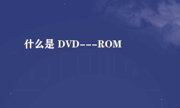 什么是 DVD---ROM