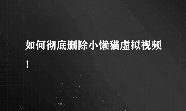 如何彻底删除小懒猫虚拟视频！