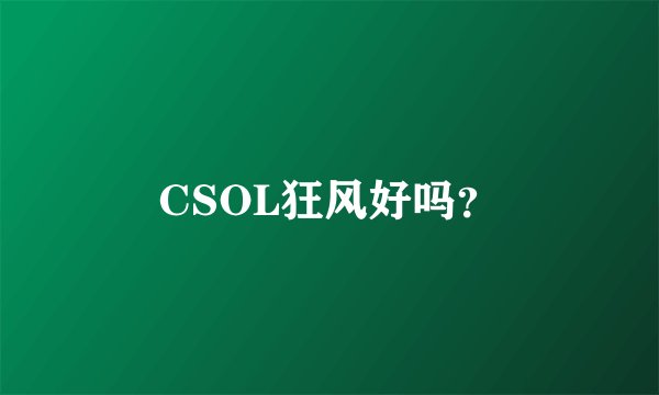 CSOL狂风好吗？