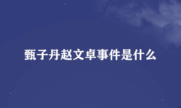 甄子丹赵文卓事件是什么
