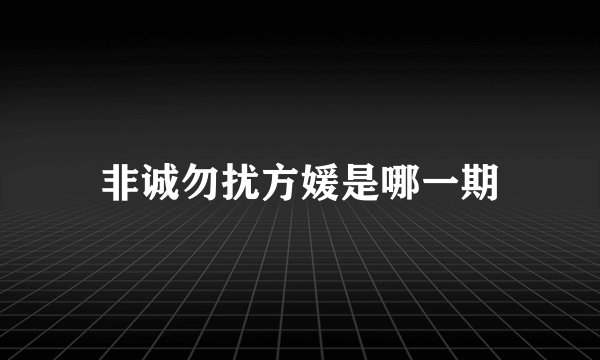非诚勿扰方媛是哪一期