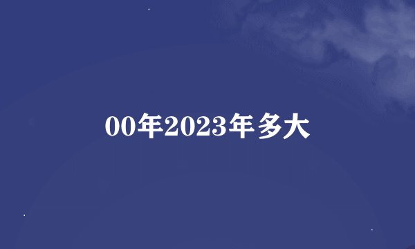 00年2023年多大
