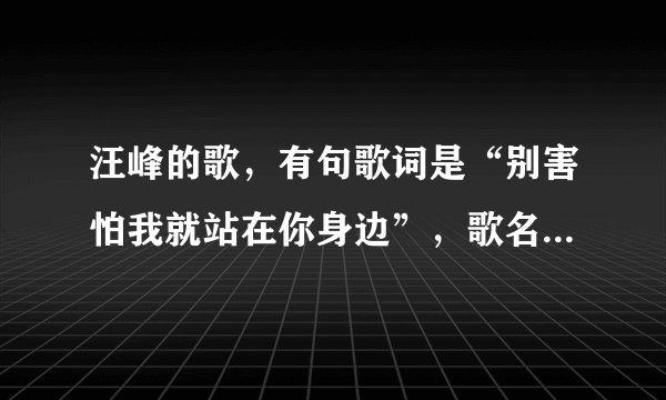 汪峰的歌，有句歌词是“别害怕我就站在你身边”，歌名是什么？