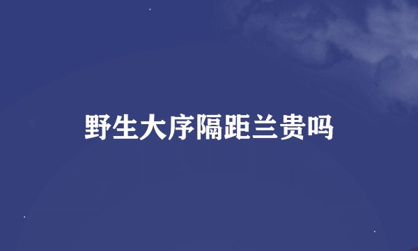 野生大序隔距兰贵吗