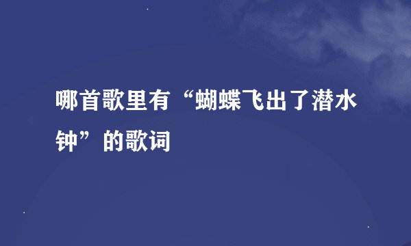 哪首歌里有“蝴蝶飞出了潜水钟”的歌词