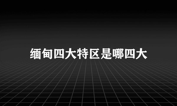 缅甸四大特区是哪四大