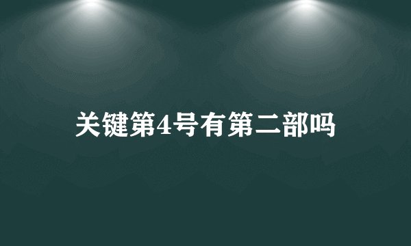 关键第4号有第二部吗