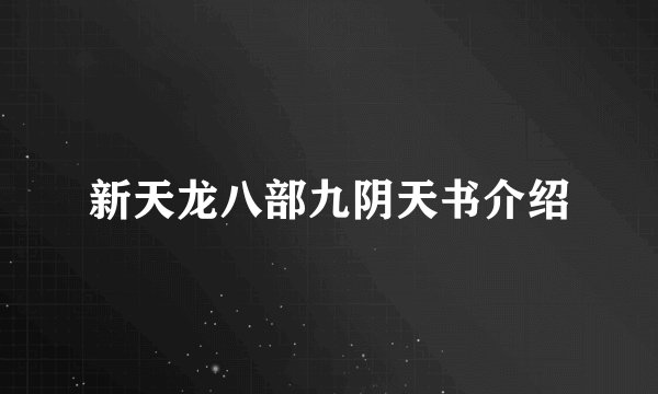 新天龙八部九阴天书介绍