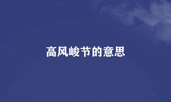 高风峻节的意思