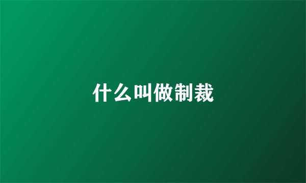 什么叫做制裁