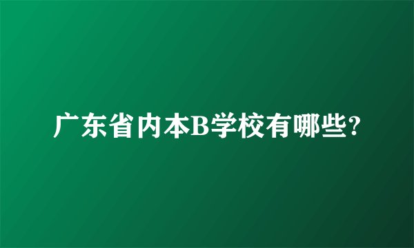 广东省内本B学校有哪些?