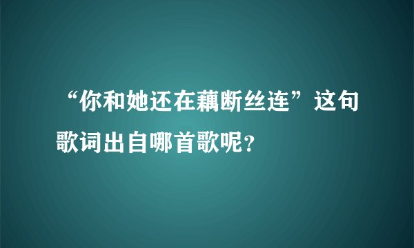 “你和她还在藕断丝连”这句歌词出自哪首歌呢？